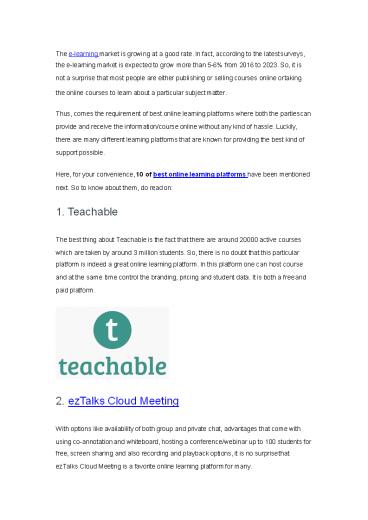 10 Best Online Learning Platforms of 2017