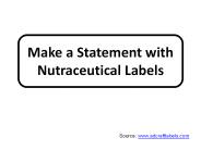 Make a Statement with Nutraceutical Labels