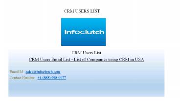 CRM users list