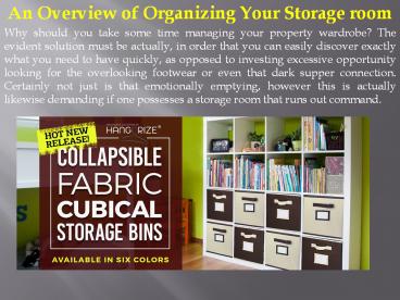 An Overview of Organizing Your Storage room