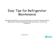 Easy tips for refrigerator maintenance  