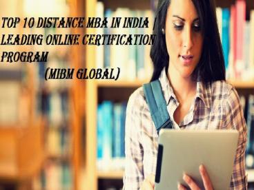 Top 10 distance mba in india | Online Certification Program