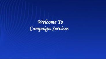 Campaign Services - B2B Data Services