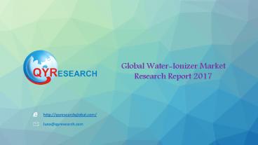 Global Water-Ionizer Market Research Report 2017