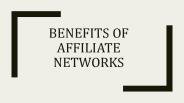 Benefits of Affiliate Network