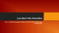 Low Back Pain Remedies PowerPoint PPT Presentation