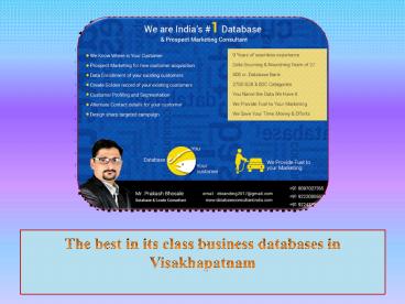The best in its class business databases in Visakhapatnam