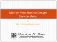 Marilyn Rose Interior Design Service Menu PowerPoint PPT Presentation