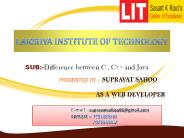 Difference between c , c++, java