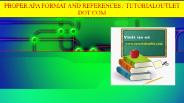 PROPER APA FORMAT AND REFERENCES / TUTORIALOUTLET DOT COM