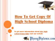How To Get Copy Of High School Diploma
