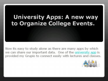 University Apps A New way to Organize College Events
