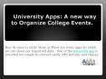 University Apps A New way to Organize College Events PowerPoint PPT Presentation