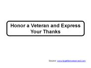 Honor a Veteran and Express Your Thanks