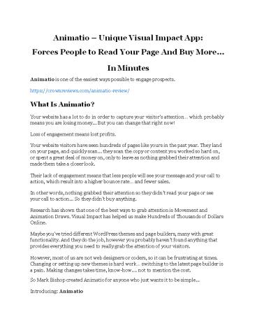 Animatio Review & (BIGGEST) jaw-drop bonuses