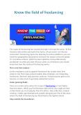 Know the field of freelancing PowerPoint PPT Presentation