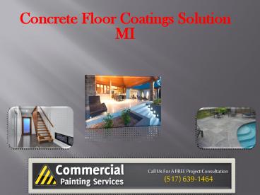 Concrete Floor Coatings Solution MI