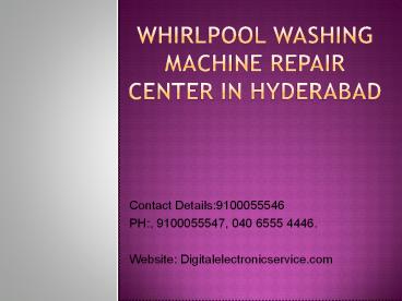 Whirlpool Washing Machine Repair Center in Hyderabad