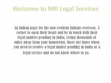NRI Legal Services