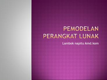 Pemodelan Perangkat Lunak