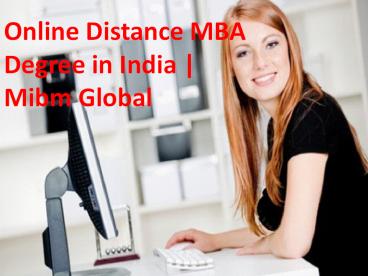 Online Distance MBA Degree in India