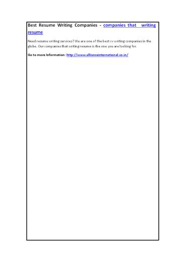 Best Resume Writing Companies - companies that writing resume