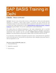 SAP Basis Training in Delhi