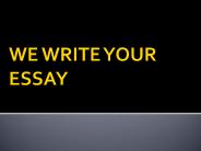 We Write your essay