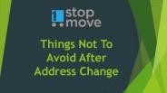 Things Not To Avoid After Address Change