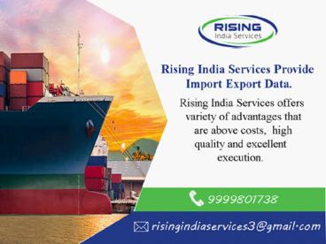 Online Export Import Data India from risingindiaservices.com