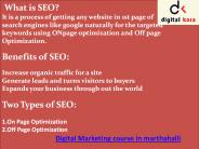Digital Marketing course in Marathahalli, Bangalore
