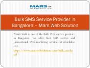 Bulk SMS Service Provider in Bangalore