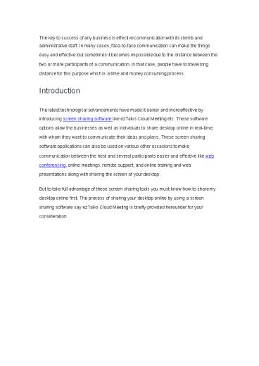 How to Share My Desktop Online