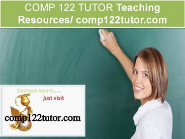 COMP 122 TUTOR Teaching Resources / comp122tutor.com