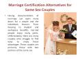 Marriage Certification Alternatives for Same Sex Couples PowerPoint PPT Presentation