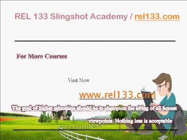 REL 133 Slingshot Academy / rel133.com
