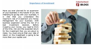 Importance of Investment (4)
