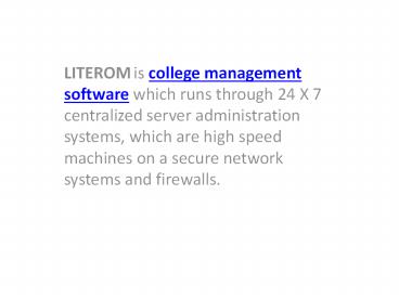 LITEROM as college management software (1)