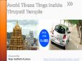 Avoid These Tings Inside Tirupati Temple PowerPoint PPT Presentation