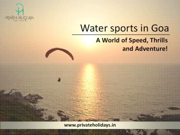 Water Sports in India
