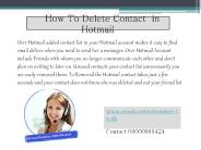 Easy Steps to delete Hotmail contact