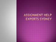 Assignment help experts sydney