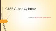 CBSE giude syllabus
