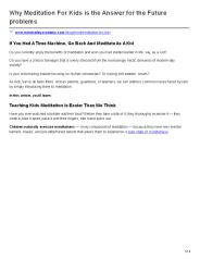 Meditation For Kids