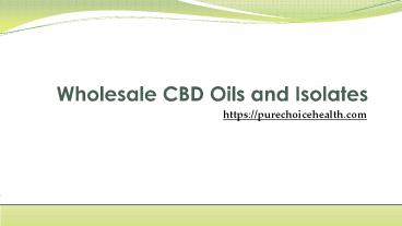 Wholesale CBD Oil