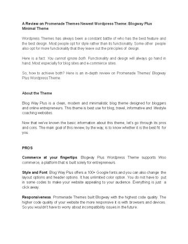 Blog Way Plus - Minimal WordPress Blog Theme