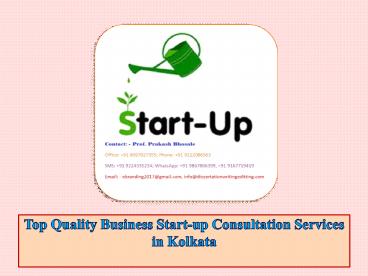 Top Quality Business Start-up Consultation Services in Kolkata