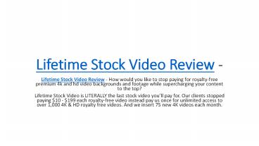 Lifetime Stock Video Review
