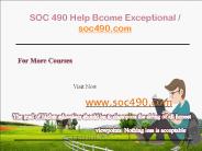 SOC 490 Help Bcome Exceptional / soc490.com