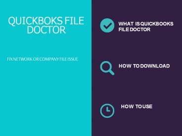 QUICKBOKS FILE DOCTOR